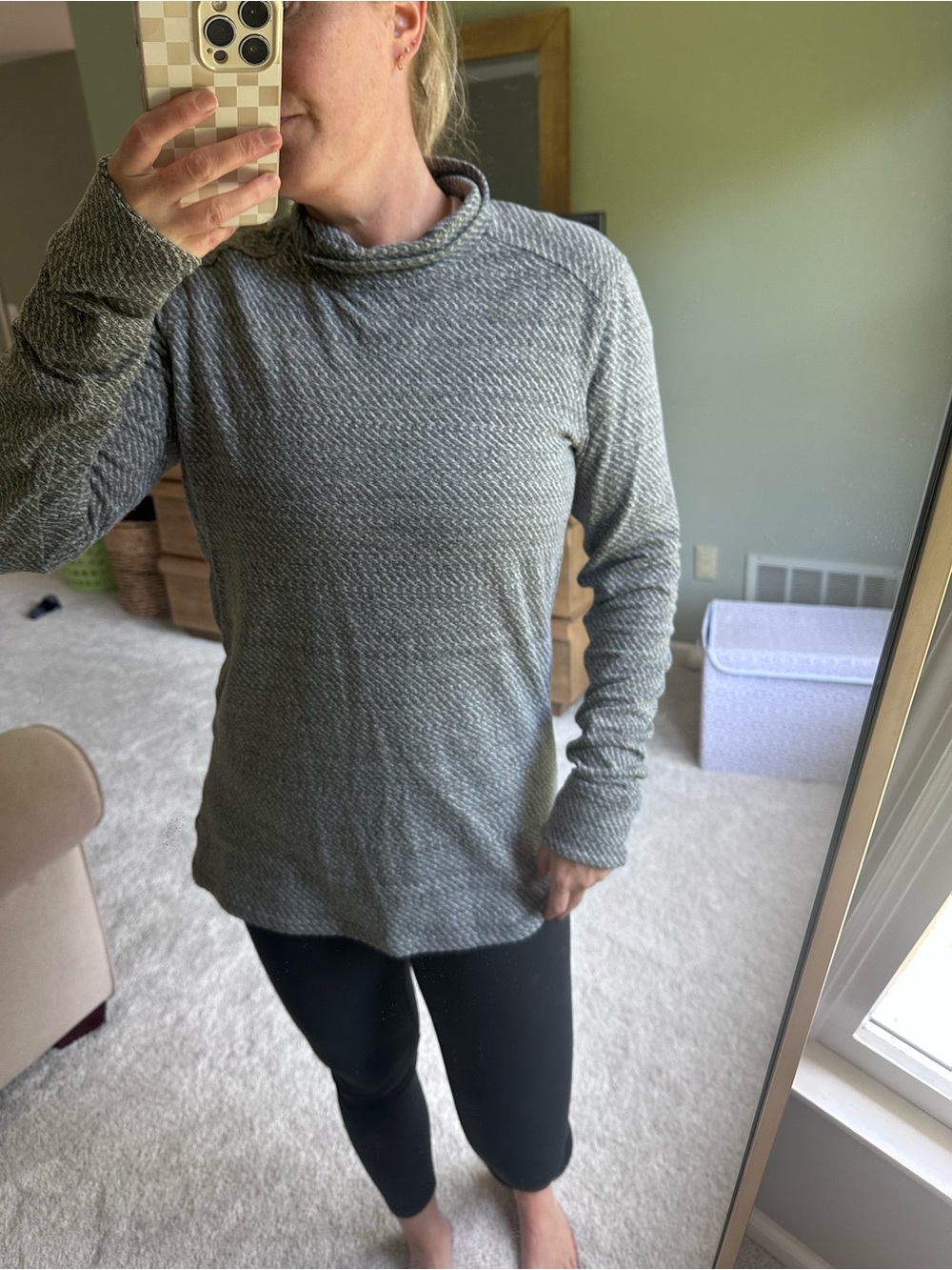 Lululemon, Heather Gray Long-Sleeve Knit Women's Sweater Top
